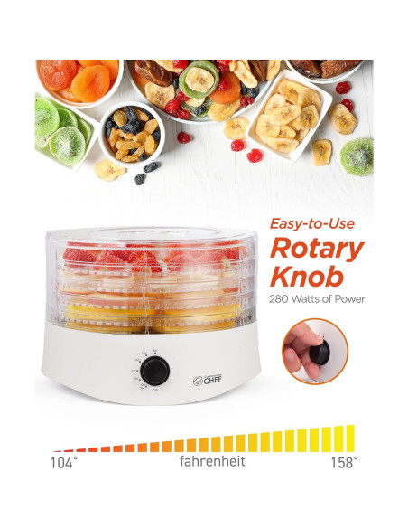Deshidratador de Alimentos Commercial Chef 280W 5 Estantes