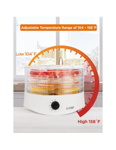 Deshidratador de Alimentos Commercial Chef 280W 5 Estantes