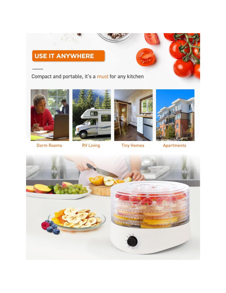 Deshidratador de Alimentos Commercial Chef 280W 5 Estantes