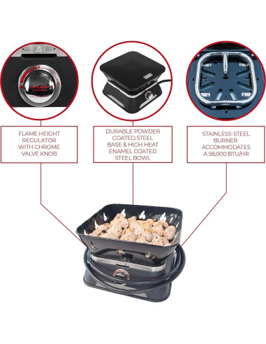 Fogón Portátil Outland Living Firecube 10,21 kg Cuadrado