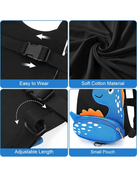 Accmor Arnés Antipérdida para Niños Dinosaurio Azul 3 en 1