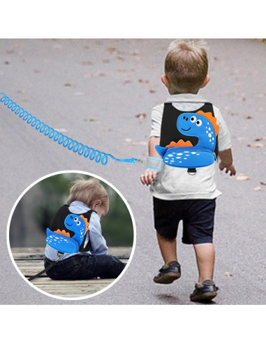 Accmor Arnés Antipérdida para Niños Dinosaurio Azul 3 en 1