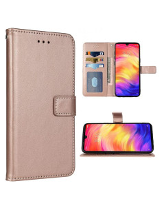 Funda de Cartera Rosa Dorado para Xiaomi Redmi Note 7