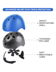 Conjunto de Casco y Rodilleras DaCool para Niños 3-10 Años 2