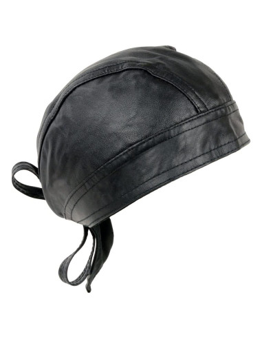 Gorro de Calavera de Cuero Negro Milwaukee Leather SH319