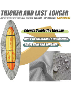 Funda para Kayak Frelaxy 420D Impermeable 2.33 kg Gris 2