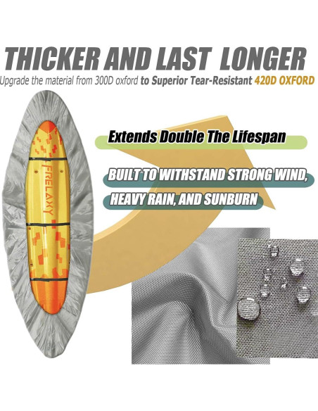 Funda para Kayak Frelaxy 420D Impermeable 2.33 kg Gris