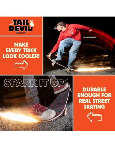 Placa de Chispas Tail Devil para Skateboard - Negro