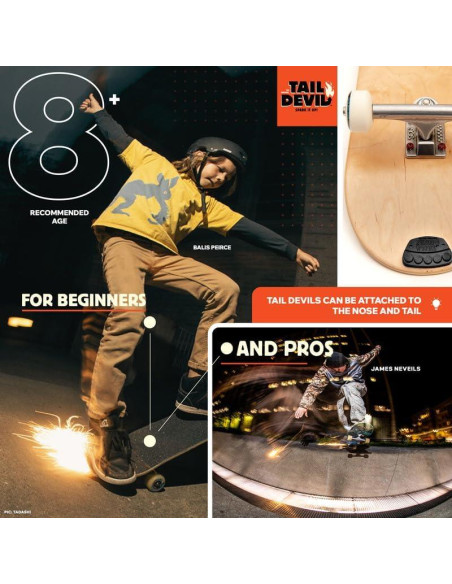 Placa de Chispas Tail Devil para Skateboard - Negro