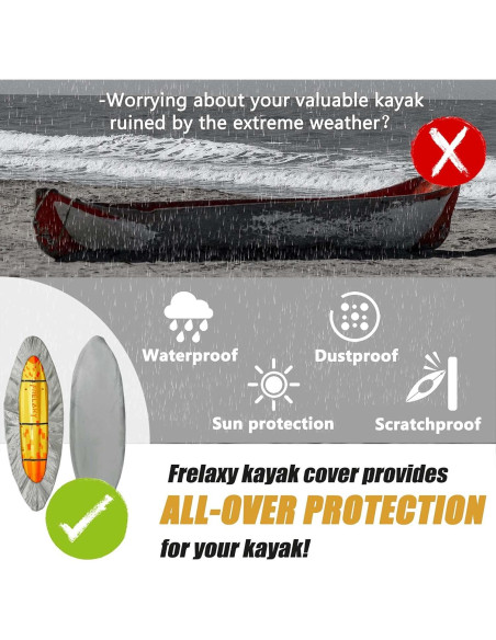 Funda para Kayak Frelaxy 420D Impermeable 2.33 kg Gris