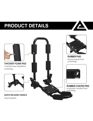 Soporte de Kayak Plegable Leader Accessories 4 PCS J Bar