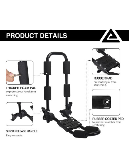 Soporte de Kayak Plegable Leader Accessories 4 PCS J Bar