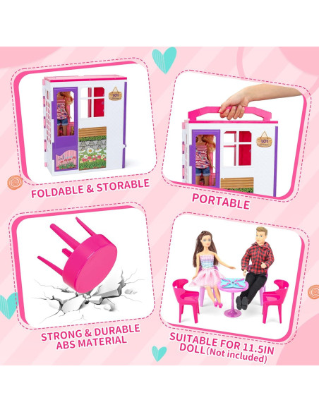 Casa de Muñecas Plegable Style Shine con 60+ Accesorios