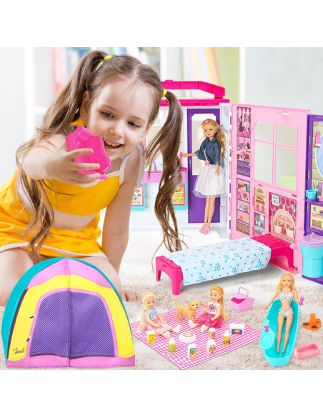 Casa de Muñecas Plegable Style Shine con 60+ Accesorios