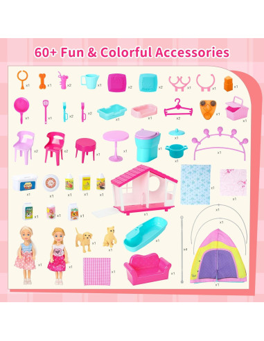 Casa de Muñecas Plegable Style Shine con 60+ Accesorios