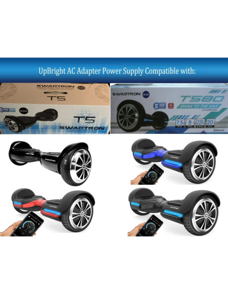 Cargador UpBright 29.4V para Hoverboard Swagtron T5