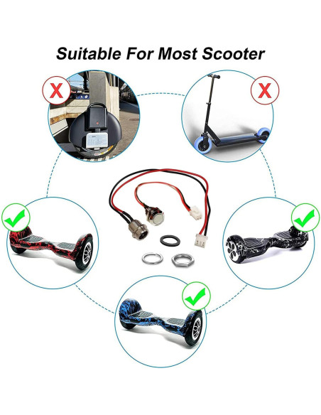 Puerto de Carga FEC tech GLDYTIMES 3 Pines para Hoverboard