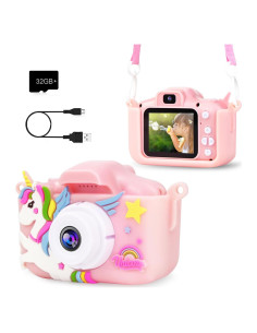 Cámara PROGRACE K1 para Niños - Rosa Unicornio, 12 MP