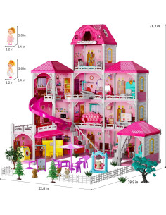 Villa Juguetes TEMI 12 Habitaciones 4 Plantas con Muñecas 2