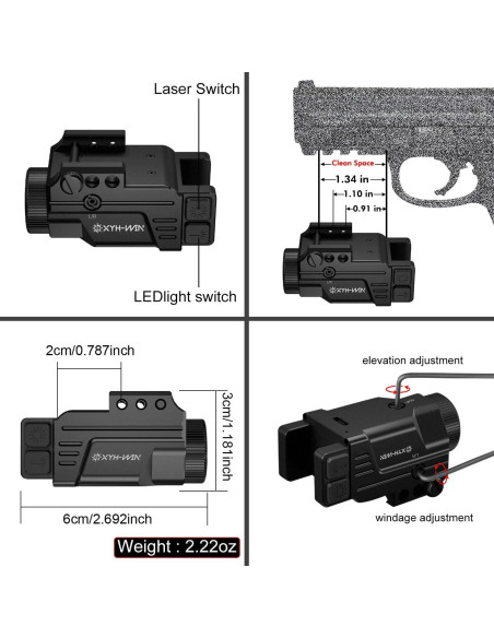 Combo Luz Láser 600 Lúmenes Taurus G2c G3C Verde