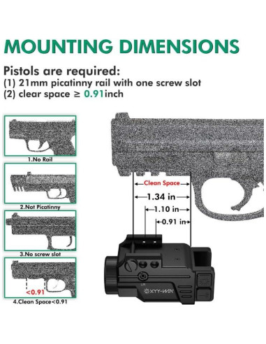 Combo Luz Láser 600 Lúmenes Taurus G2c G3C Verde
