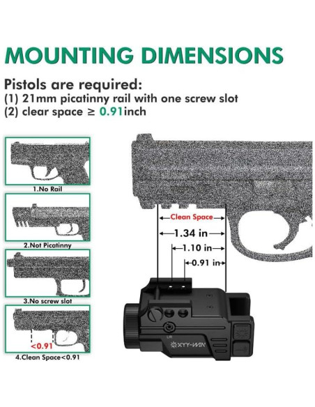 Combo Luz Láser 600 Lúmenes Taurus G2c G3C Verde