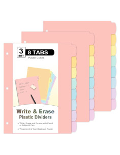 Separadores de Carpeta Escriba y Borra LRFWJS 24 Pestañas