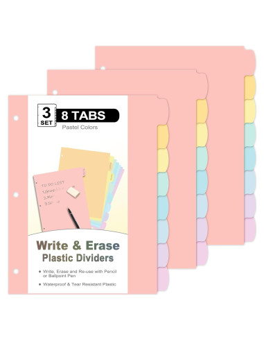 Separadores de Carpeta Escriba y Borra LRFWJS 24 Pestañas