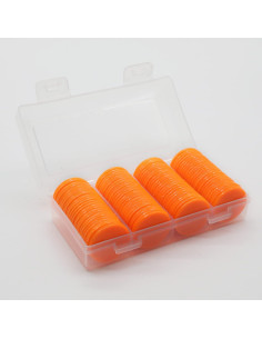 Juego de 100 Fichas de Plástico Naranja 25mm para Aprendizaje 2