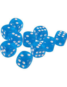 10 Dados Poliedricos D6 Acrílicos 16mm Azul para RPG 2