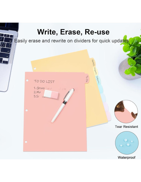 Separadores de Carpeta Escriba y Borra LRFWJS 24 Pestañas