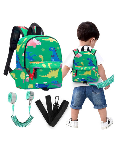 Mochila Antipérdida Accmor para Niños Verde Dino