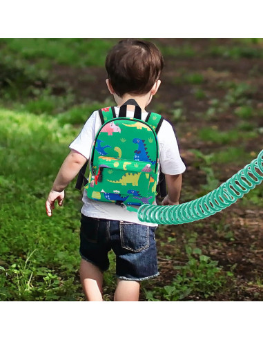 Mochila Antipérdida Accmor para Niños Verde Dino