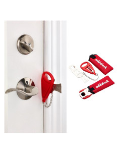 Addalock Candado de Puerta Portátil Rojo - Juego de 2