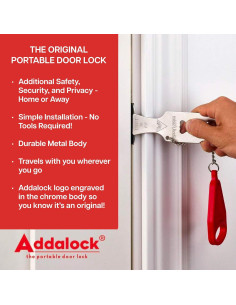 Addalock Candado de Puerta Portátil Rojo - Juego de 2 2