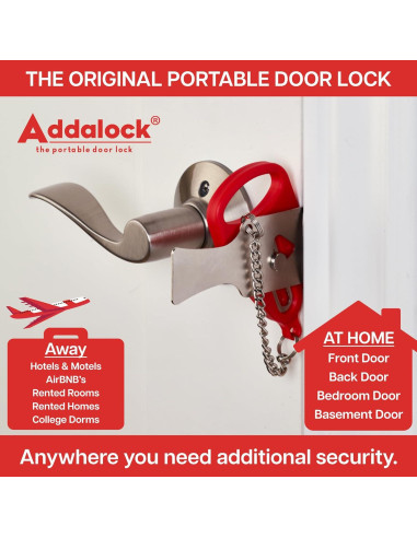 Addalock Candado de Puerta Portátil Rojo - Juego de 2