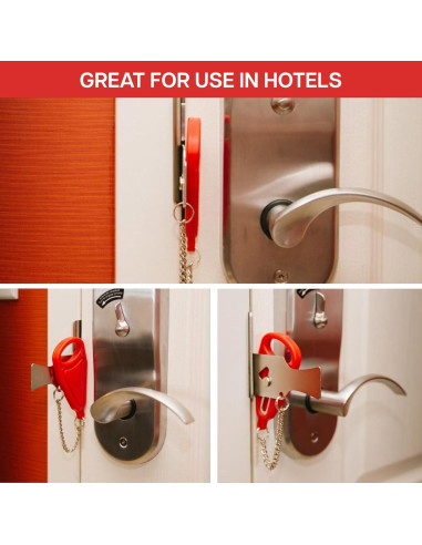 Addalock Candado de Puerta Portátil Rojo - Juego de 2