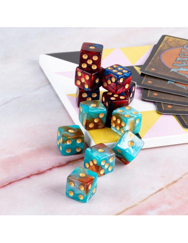 48 Dados D6 Acrílico LAMJAM 12mm 4 Colores con Bolsa