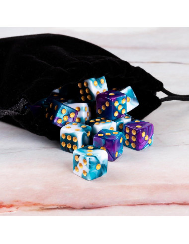 48 Dados D6 Acrílico LAMJAM 12mm 4 Colores con Bolsa