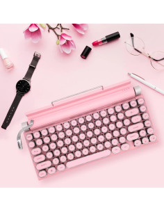 Teclado mecánico Bluetooth Rosa 83 teclas retroiluminado 2