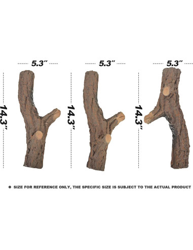 Troncos de Cerámica Skyflame 3 pcs para Chimenea Gas