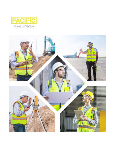Chaleco de Seguridad PACIFIC PCV002 Amarillo Grande 10 Bolsillos