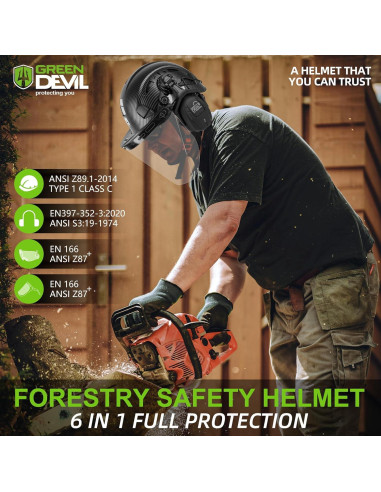 Casco de Seguridad GREEN DEVIL con Auriculares Bluetooth