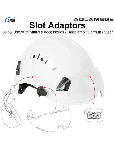 Casco de Seguridad Aolamegs ABS Ajustable con Visera Clara