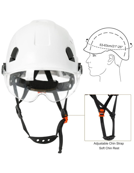 Casco de Seguridad Aolamegs ABS Ajustable con Visera Clara