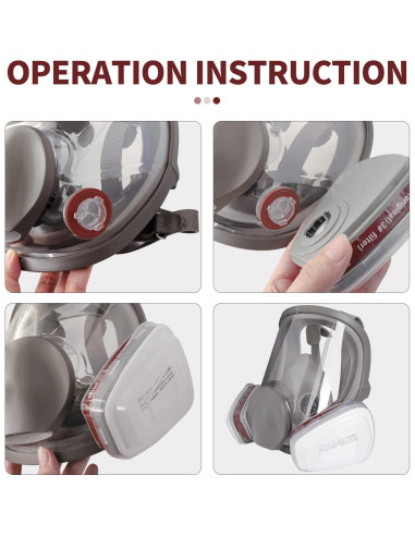 Máscara de Respirador Completa 6800 - Filtro Carbón Activado