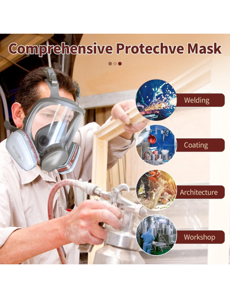 Máscara de Respirador Completa 6800 - Filtro Carbón Activado Máscara de Respirador Completa 6800 - Filtro Carbón Activado