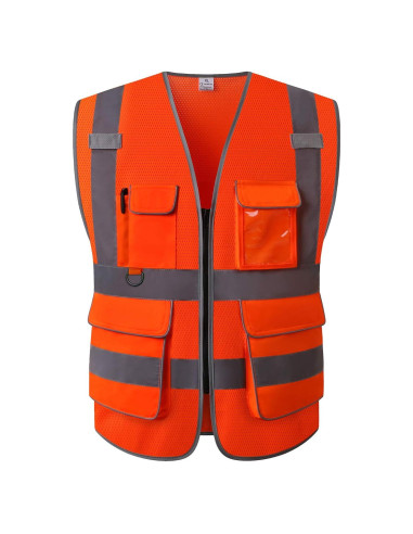 Chaleco de Seguridad UNINOVA Extra Grande Malla Naranja Reflectante