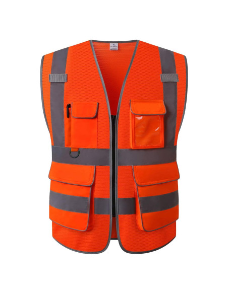 Chaleco de Seguridad UNINOVA Extra Grande Malla Naranja Reflectante
