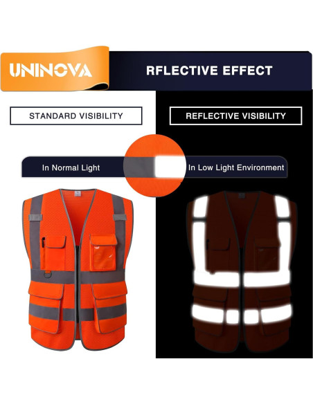 Chaleco de Seguridad UNINOVA Extra Grande Malla Naranja Reflectante